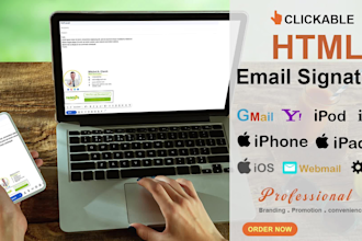 create email signature HTML, clickable and fully responsive email signature