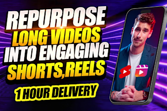 repurpose videos, turn long form content to reels, tiktok, shorts