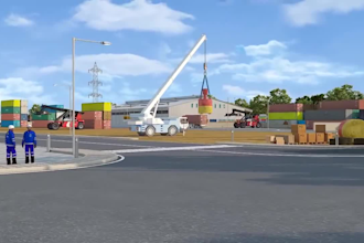create 3d warehouse, logistics hub and container terminal animation
