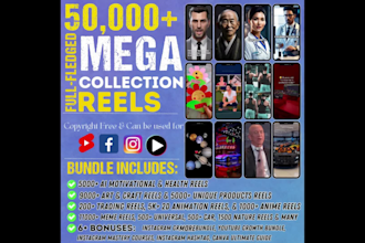give you 100k reels, shorts videos for your youtube, instagram, tiktok, facebook
