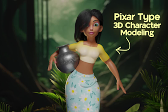 create disney pixar type 3d character modeling for you