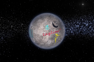 make 3d moon in space logo reveal animation