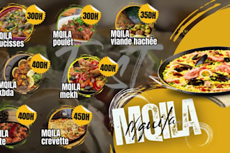 do digital menu or menu board, animated menu, TV screen for restaurant