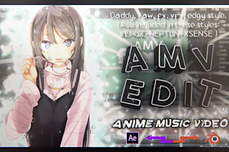 create a masterfully anime music video amv or anime edit