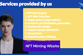 create an nft minting website, dapp, landing page, smart contract, opensea drop