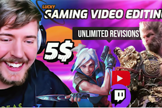deliver engaging gaming edits for youtube and twitch