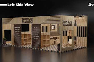 design 3d virtual exhibition stand, stall, kiosk, trade show booth