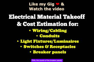 do electrical cost estimation and material takeoff