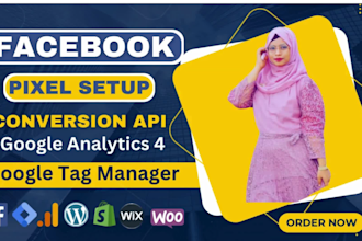 setup meta facebook pixel conversion API ga4 with GTM fix pixel