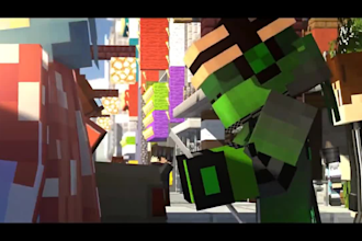create 3d realistic minecraft video animation for youtube