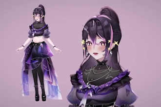 custom live2d vtuber model, 2d vtuber model, 2d vtuber rigging live2d streaming