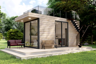 design tiny cabin, small house, cottage, cabana home 2d plan