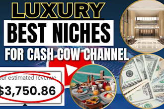 create cash cow, luxury youtube channel to earn 50k monthly