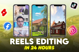 do instagram tiktok yt reels shorts editing in 24 hours