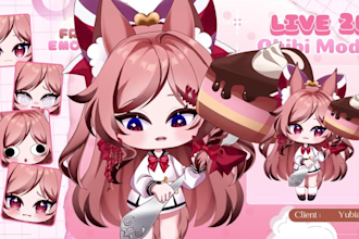 design and rigging live2d chibi vtuber model for your stream
