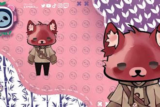 make fast art and rig vtuber furry chibi 2d