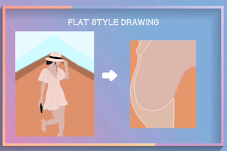 turn your photo into a faceless illustration and an lineart