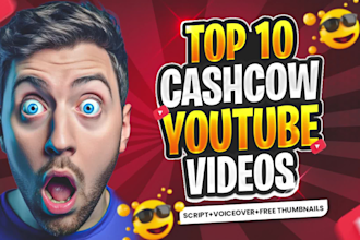create youtube top 10 faceless cash cow videos