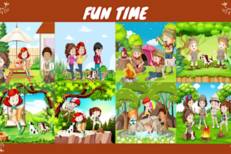 draw children story books and kids story ebook illustrations