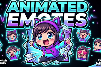 create unique animated twitch overlay and animated emotes