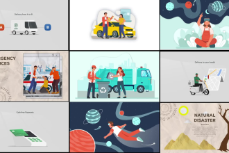 create custom 2d animated explainer video or motion graphics video