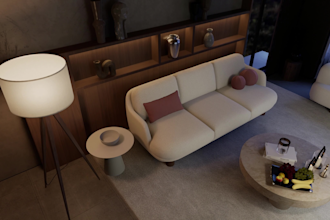 design modern interior with realistic 3d rendering