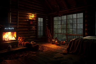 make cozy rain ambient video with natural sound, relaxing rain video