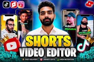 do short video editing for youtube shorts, tiktok, podcast shorts video editor