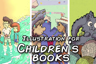 illustrate your children book with beautiful  digital art