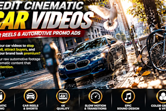 edit cinematic car videos, car reels and automotive promo ads