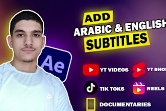 add synced english or arabic subtitles captions to your video