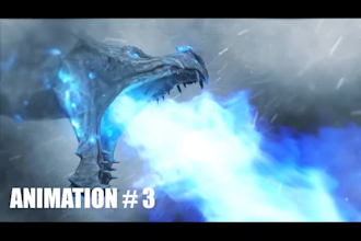 create epic logo animation with dragon and fire
