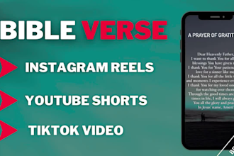 create bible quotes christian videos youtube shorts, reels, tiktok with logo