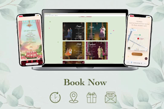 design luxary wedding digital invitations website