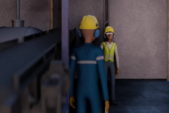 create 3d industrial safety training and factory hazard animation video