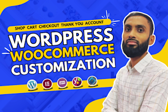 design or customize wordpress woocommerce shop, cart, checkout, thank you pages
