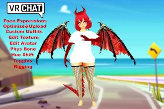 edit, upload, rigg vrchat avatar or vtuber for you
