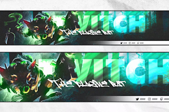 design a gaming or anime banner for youtube twitter twitch
