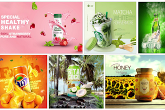 make shopify banner, product composition and product manipulation