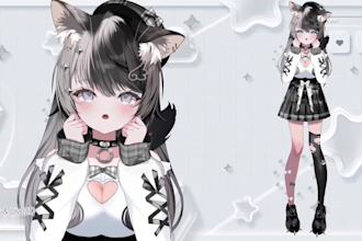 design and rig live 2d vtuber model 2dvtuber model vtuber commission 2d anime