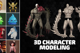 sculpt 3d character modeling,figurine,toy,cute 3d model for 3d printing and game