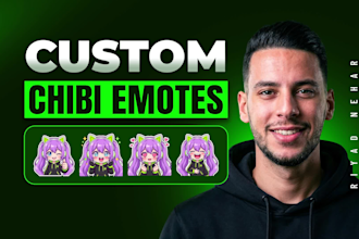 make custom anime chibi emotes for twitch, discord and youtube