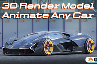 3d model your car and 3d render and 3d animation