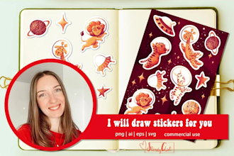 design cute illustrations for your stickers