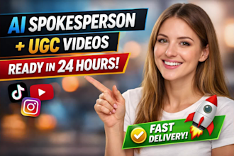 make a spokeperson video ai ugc within 24 hours