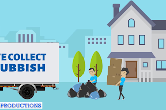 create a 2d explainer video for junk and waste removing company