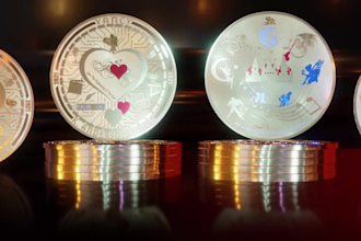 create a 3d business logo coin, a realistic token