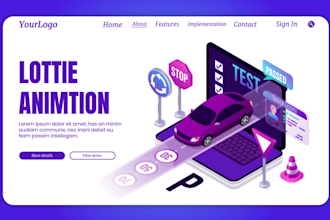create  lottie and website animation and home page animation