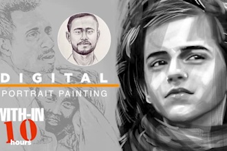 create a professional digital character portrait painting