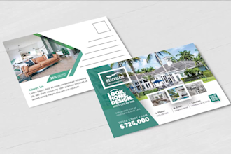design editable promotional direct mail, eddm postcard using canva or adobe